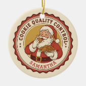 Official Cookie Quality Control Funny Christmas Keramik Ornament (Vorne)