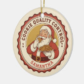 Official Cookie Quality Control Funny Christmas Keramik Ornament (Links)