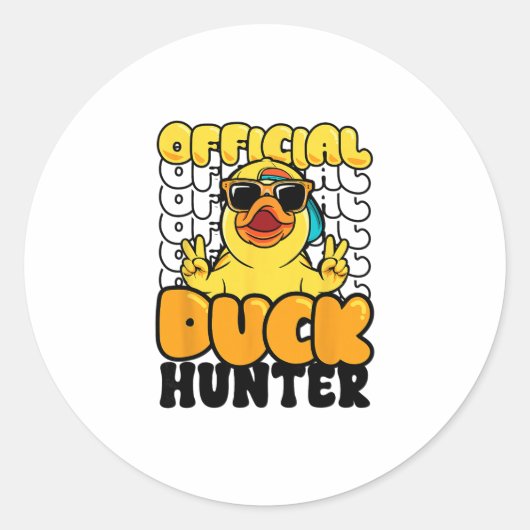 Official Duck Hunter Funny Rubber Duckie Hunting C Runder Aufkleber (Vorderseite)