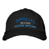 Official Eclipse Watcher Fun Saying Black Bestickte Baseballkappe (Vorderseite)