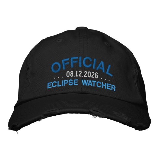 Official Eclipse Watcher Fun Saying Black Bestickte Baseballkappe (Vorderseite)