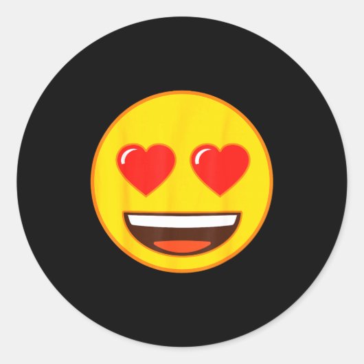 Official Emoji Heart Eyes Yellow Smile Face  Runder Aufkleber (Vorderseite)