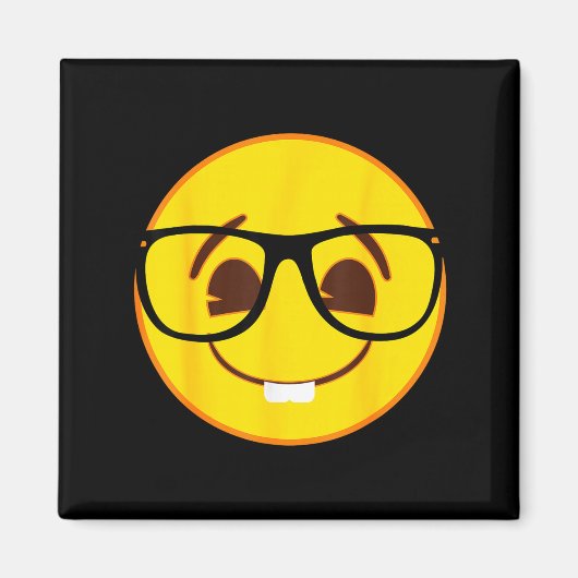 Official Emoji Nerd Gles Yellow Smile Face Magnet (Vorne)