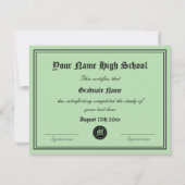 Official High School diploma certificate template Ankündigung (Rückseite)
