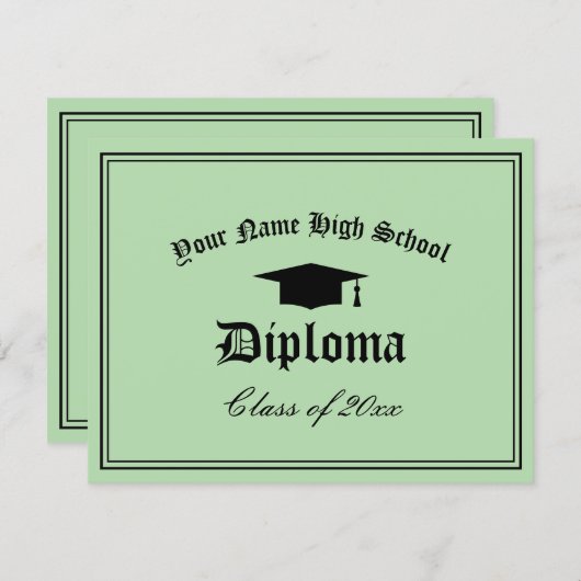 Official High School diploma certificate template Ankündigung (Vorne/Hinten)
