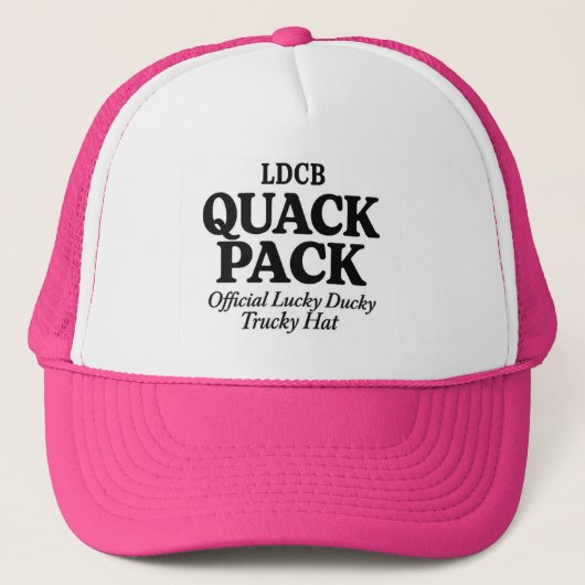 Official Lucky Ducky Trucky Hat-Pink Quack Pack Truckerkappe (Vorderseite)