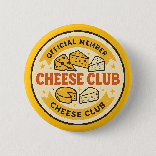 Official Member of the Cheese Club Funny gift Button (Vorderseite)