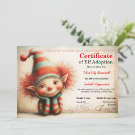 Official North Pole Elf Adoption Certificate  Einladung