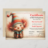 Official North Pole Elf Adoption Certificate  Einladung (Vorne/Hinten)