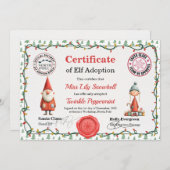 Official North Pole Elf Adoption Certificate  Einladung (Vorne/Hinten)