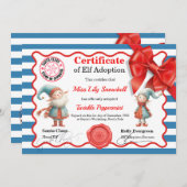 Official North Pole Elf Adoption Certificate  Einladung (Vorne/Hinten)