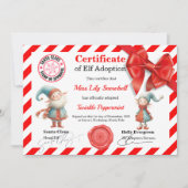 Official North Pole Elf Adoption Certificate Einladung (Vorderseite)