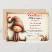 Official North Pole Elf Adoption Certificate  Einladung (Vorne/Hinten)