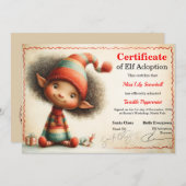 Official North Pole Elf Adoption Certificate  Einladung (Vorne/Hinten)