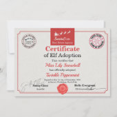 Official North Pole Elf Adoption Certificate Einladung (Vorderseite)