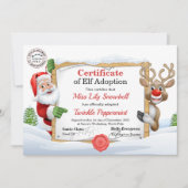 Official North Pole Elf Adoption Certificate  Einladung (Vorderseite)