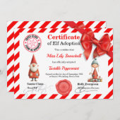 Official North Pole Elf Adoption Certificate  Einladung (Vorne/Hinten)