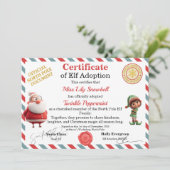 Official North Pole Elf Adoption Certificate  Einladung (Stehend Vorderseite)