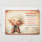 Official North Pole Elf Adoption Certificate Einladung (Vorderseite)