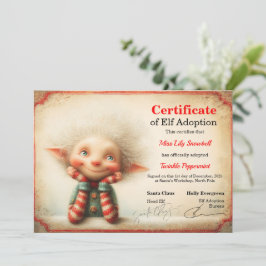 Official North Pole Elf Adoption Certificate  Einladung