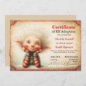 Official North Pole Elf Adoption Certificate Einladung (Vorne/Hinten)