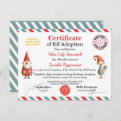 Official North Pole Elf Adoption Certificate Postkarte (Vorne/Hinten)