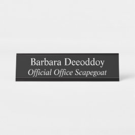 Official Office Scapegoat Black Schreibtischnamensplakette