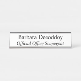 Official Office Scapegoat White Schreibtischnamensplakette