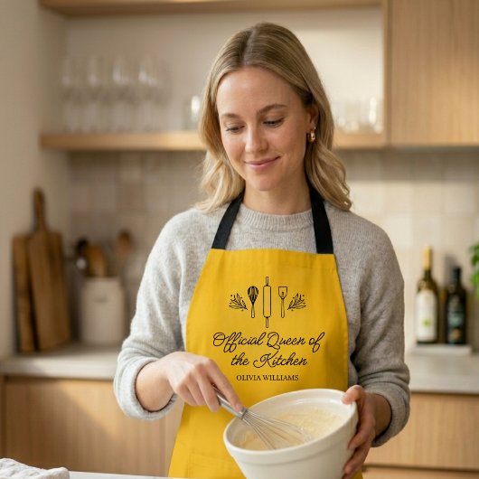 Official Queen of the Kitchen Chef Personalized Schürze