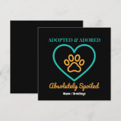 Official Rescue Pet Badge Adopted Adored & Spoiled Einladung (Vorne/Hinten)