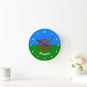 Official Romany flag Round Clock Runde Wanduhr (Zuhause)