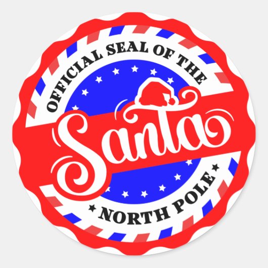 Official Seal of the North Pole - Santa Runder Aufkleber (Vorderseite)