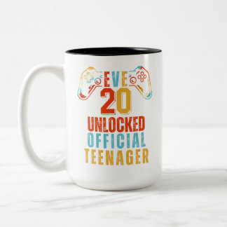 Official Teenager 20th Birthday Boy Level 20 Zweifarbige Tasse