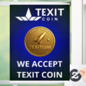 Official Texit Coin Logo We Accept Texit Coin Fensteraufkleber (Zuhause)
