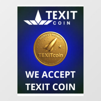 Official Texit Coin Logo We Accept Texit Coin Fensteraufkleber