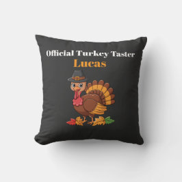 Official Turkey Taster Thanksgiving Pillow | 16x16 Kissen