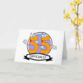 Officially 55 Birthday Banner Karte (Gelbe Blume)