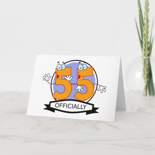 Officially 55 Birthday Banner Karte (Vorderseite)