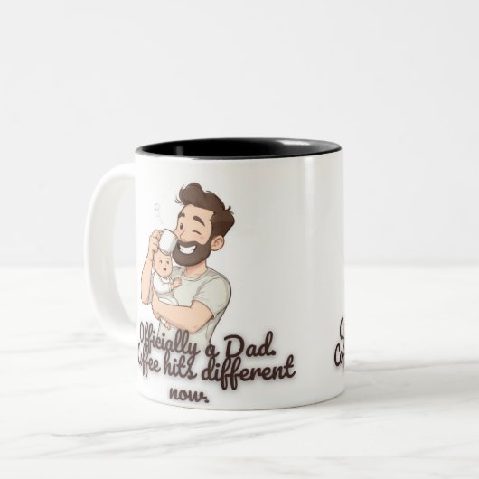 Officially a Dad Coffee Mug – Funny New Dad Gift  Zweifarbige Tasse (Vorderseite Links)