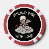 Officially Done With Love Skeleton Cupid Design Pokerchips (Rückseite)
