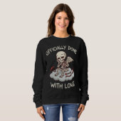 Officially Done With Love Skeleton Cupid Design Sweatshirt (Vorne ganz)