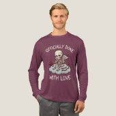 Officially Done With Love Skeleton Cupid Design Tri-Blend Shirt (Volle Vorderseite)