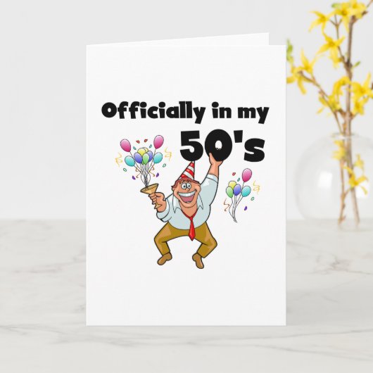Officially in my 50s karte (Gelbe Blume)