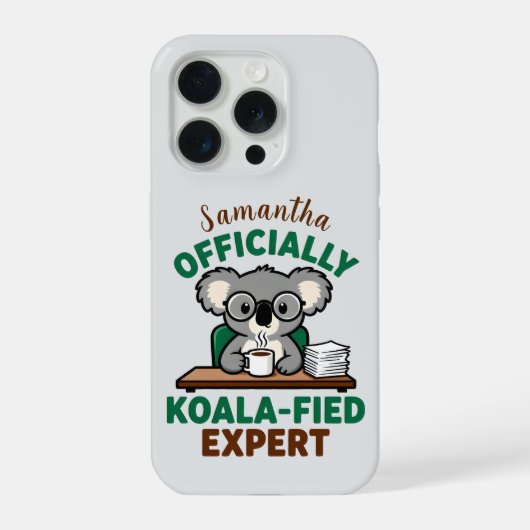 Officially Koala-fied Expert Funny Coffee Pun iPhone Hülle (Rückseite)