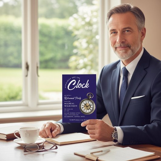 Officially Off The Clock Pocket Watch Retirement  Einladung