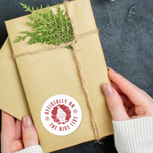 Officially on the Nice List elf Christmas gift Runder Aufkleber