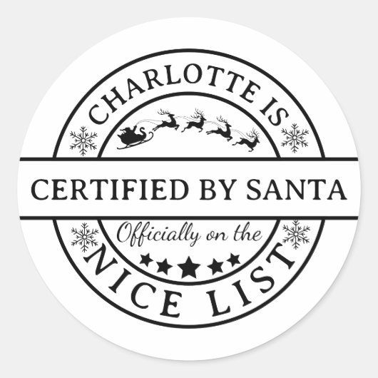 Officially on the Nice List Sticker Christmas Elf (Vorderseite)