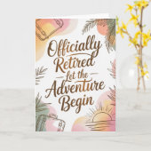 Officially Retired – Let the Adventure Begin Karte (Gelbe Blume)