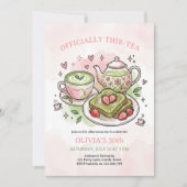 Officially Thir-tea Matcha Birthday Brunch Tea Einladung (Vorderseite)
