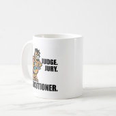 Offisa Pupp: "Judge, Jury, Exekutivorgan" Kaffeetasse (Vorderseite Links)